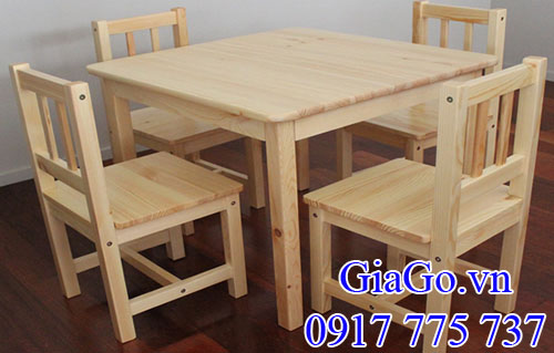 gỗ thông (pine) làm bàn ghế